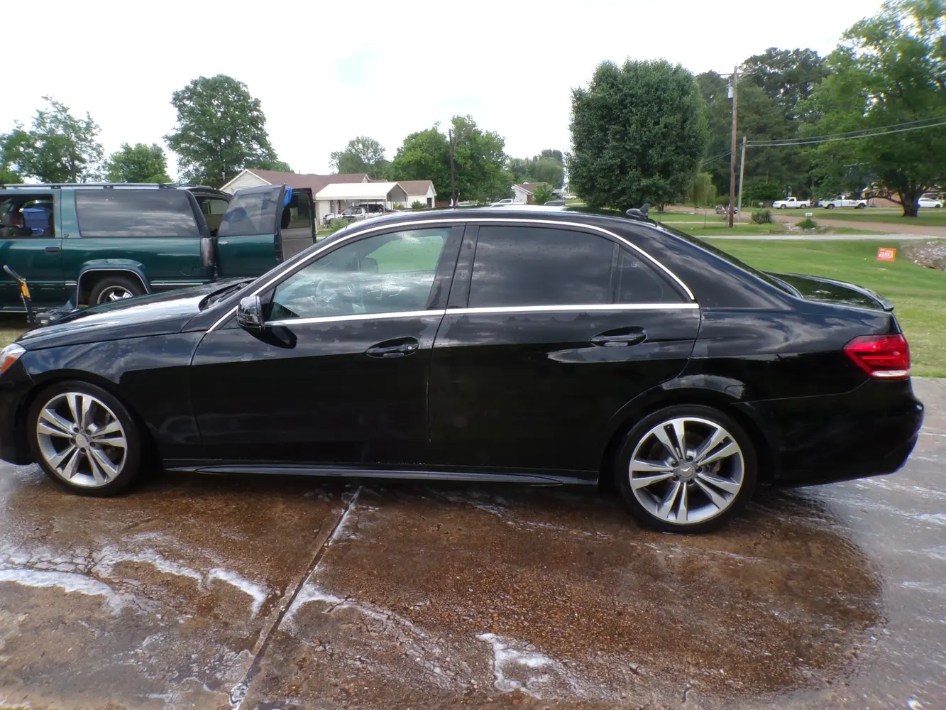 Finished black Mercedes after an exterior refresh